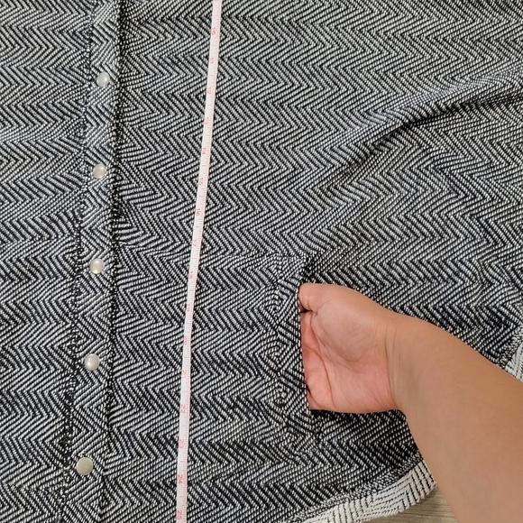 Lucky Brand Gray Herringbone Hooded Poncho Size XS/S - Picture 8 of 9